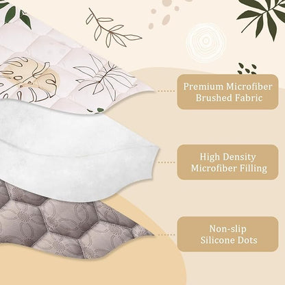 Baby Play Mat 50x50 Inch, Thickened Soft Floor Mat for Playpen, Machine Washable Foam Crawling Mat with Non-Slip Bottom for Babies and Toddlers, Foldable Padded Playmat Boho Terra