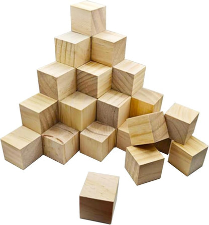 1-1/2 inch Unfinished Wooden Cubes,Pack of 40 Wood Square Blocks, Wood Blocks for Crafting Making & DIY Projects & Decor