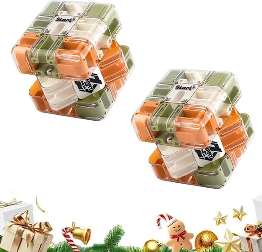 Large 3D Labyrinth Cube Puzzle, 3D Magic Cube Maze Ball Puzzle, Spatial Awareness Brain Training Toy for Stress Relief & Logic Development, Educational Focus Game Gift for Adults Teens(2PCS)
