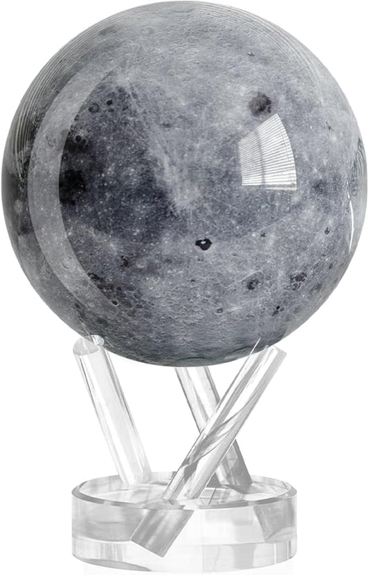MOVA Moon Globe 4.5” | Rotating Lunar Globe Powered by Light | No Batteries Needed | Unique Desk Decor or Gift