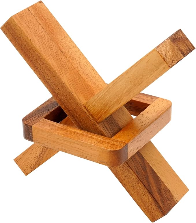 BSIRI Wooden Brain Teasers for Adults Logic Games Gift Puzzle and Mind Teasers for Kids of The Cross Out Tricky Games Wood IQ Puzzles Challenging to Open Trick Lock