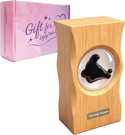 Ferrofluid Sound Visualizer, Dancing Ferrofluid Speaker Music Mate, Audio Visualizer Desk Art with Lamp, Cool Science Decor Gifts for Friend - Desk, Bedroom & Office Display (No Speaker) (Wave)