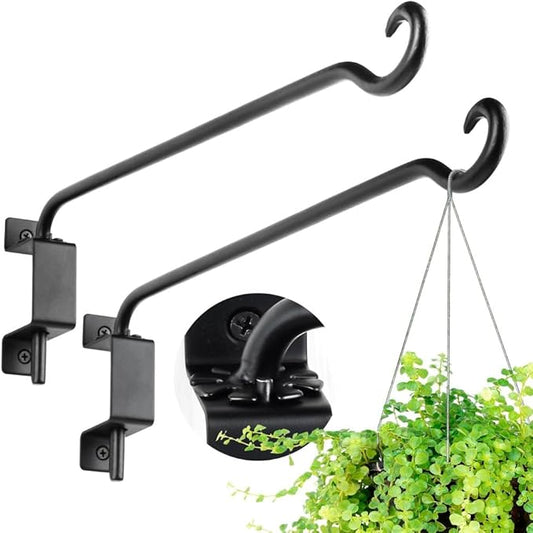 Qiang Ni Swivel Plant Hanger Bracket: Bird Feeder Hanger for Outdoor Wall Mount (12 - B-2pcs, 12 Inch)
