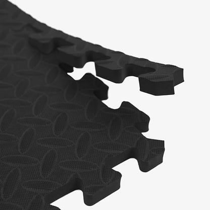 IncStores 1/2 Inch Thick Diamond Soft Foam Flooring Tiles | High-Density Interlocking Foam Tiles for Rugged Style in Your Home Gym, Playroom, and More | Black, 25 Tiles