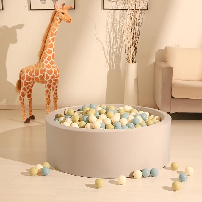 GOGOSO Ball Pit Balls - 2.15inch Plasticsball for Kids Toddlers Birthday Gifts, Summer Vibrant Colors Visual Stimulation Xmas Decor,100pcs Creamy Green+Creamy Blue+ Soft White