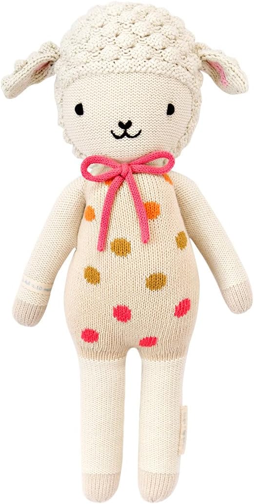 cuddle + kind Lucy The Lamb Regular 20" Hand-Knit Doll – 1 Doll = 10 Meals, Fair Trade, Heirloom Quality, Handcrafted in Peru, 100% Cotton Yarn