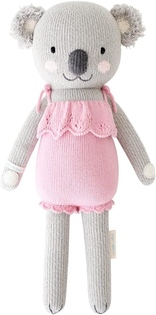 cuddle + kind Claire The Koala Regular 20" Hand-Knit Doll – 1 Doll = 10 Meals, Fair Trade, Heirloom Quality, Handcrafted in Peru, 100% Cotton Yarn