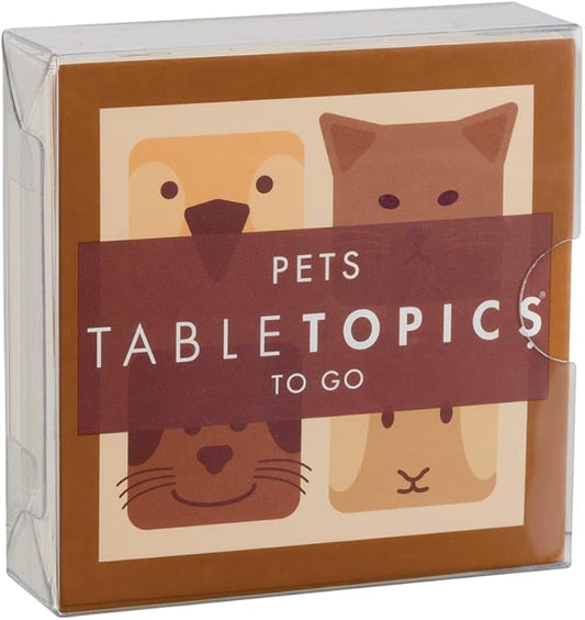 TableTopics Pets to Go Question Card Game - 40 Conversation Starter Cards to Talk About Your Pets, Fun Game for Family and Friends, Great for Road Trips or to Use as Icebreakers