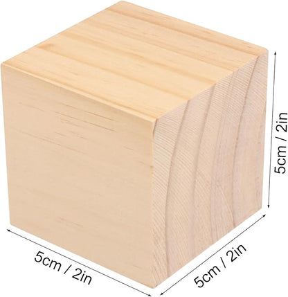60 Packs Wooden Blocks for Crafts, 2 Inch Pine Wood Cubes, Wooden Cubes for Paint, Stamp, Decorate, DIY Projects and Personalized Gifts,by GNIEMCKIN.