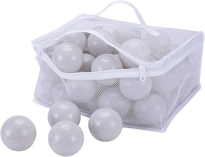 PlayMaty Ball Pit Balls - 2.75inches Plastic Phthalate & BPA Free Balls Crush Proof Stress Balls Swim Pit Fun Toy with Storage Bag for Baby Playhouse Birthday Party DecorationPack of 50