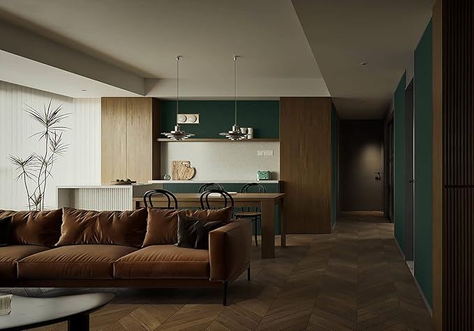 Dimoon 78.7''x15.7'' Emerald Dark Skin Peel and Stick Wallpaper Contact Paper Modern Self Adhesive Wall Paper Removable Renter Friendly Textured Solid Vinyl Roll (78.7''x15.7'',Emerald Dark Skin)