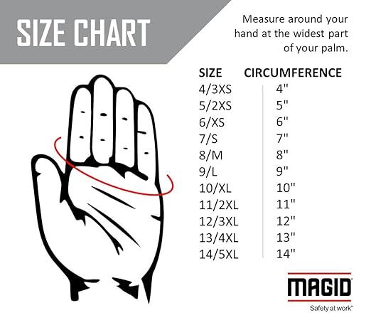 MAGID D-ROC ANSI A4 AeroDex Polyurethane Palm Coated Work Gloves, 12 Pairs, Size 5/2XS, GPD482