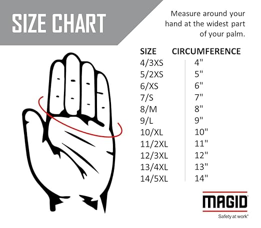 MAGID D-ROC ANSI A4 AeroDex Polyurethane Palm Coated Work Gloves, 12 Pairs, Size 12/3XL, GPD482