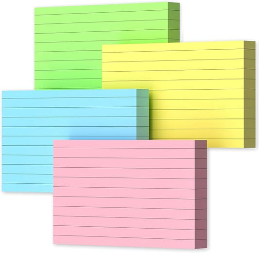 3x5 Index Cards, Colored Index Cards, 200 PCS Note Cards 3x5 Flash Cards, 180GSM Heavy Notecards 3 x 5 Lined, 3 by 5 Pink Index Card Ruled Bulk Pack of Note Cards Flashcards for Studying Taking Notes