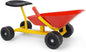 Costzon Kids Ride-on Sand Dumper, Children Outdoor Sandbox Toy w/Ergonomic Handle & 4 Wheels, Heavy Duty Steel Digging Metal Garden Play Tool for Boys Girls, Kids Wheelbarrow (Red)