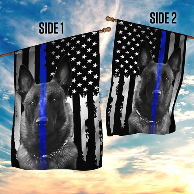 FLAGWIX American Flags, Belgian Malinois, Police Dog, K9 Fla - 4th of July Decorations for Home, Garden, House Flag 30x40 - USA House Garden Flags Premium Polyester, Decorative Outdoor Flags