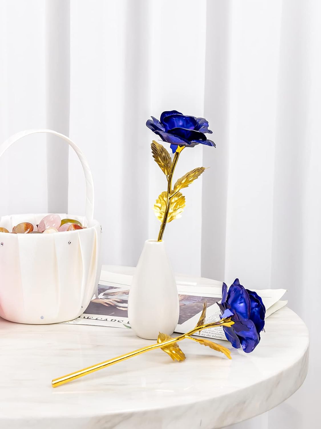 Mothers Day Mom Gifts for Women Birthday Gifts for Women Galaxy Rose Glass Flowers Forever Eternal Roses Artificial Flowers Gifts for Grandma Wife Daughter