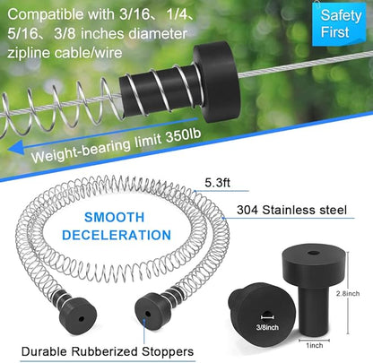 X XBEN Zip line Kits for Backyard 98FT, Zip Lines for Kid and Adult, Included Swing Seat, Ziplines Brake, and Steel Trolley, Outdoor Playground Equipment