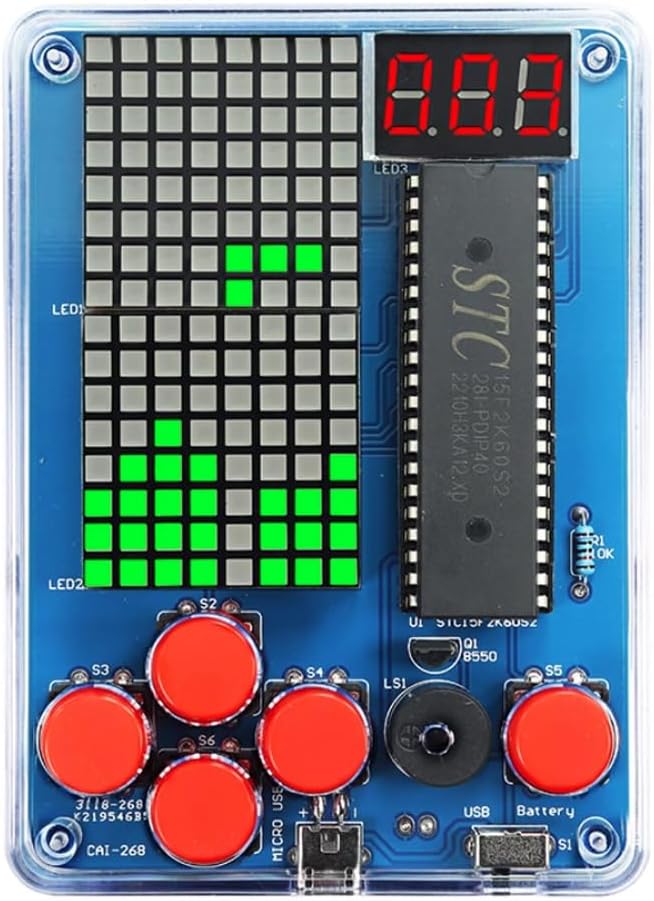 Gikfun DIY Retro Classic Electronic Soldering Kits 4 Retro Classic Games Soldering Project Game Kits for Group Middle/High School Project Training EK1999