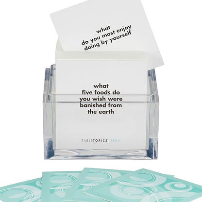 TableTopics Teen Conversation Cards for Teenagers with Their Family & Friends, 135 Fun Questions for Connection at Dinnertime, Hangouts, Game Night, & Classrooms