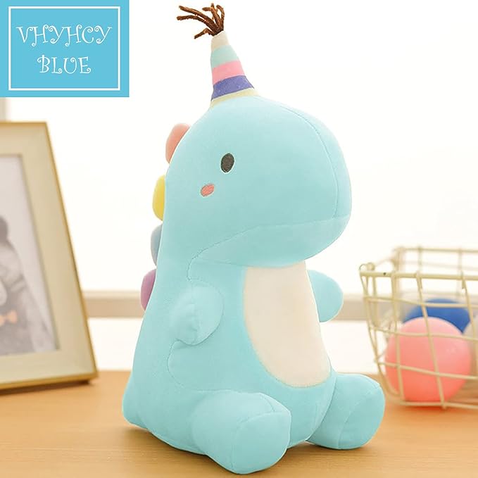 Stuffed Animal Plush Toys, Cute Dinosaur Toy, Soft Dino Plushies for Kids Plush Doll Gifts for Boys Girls (Blue, 9 Inch)