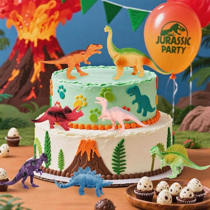 Kids Dinosaur Figures Toys, 12 Pcs Jumbo Plastic Dinosaur Toys for Kids 3-5, STEM Educational Realistic Dinosaurs Figurine Playset for Boys Girls Toddlers