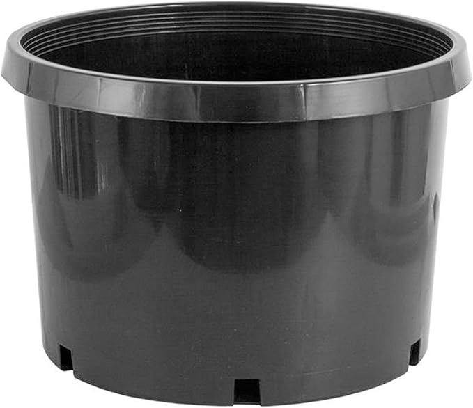 Pro Cal 10 Gallon Premium Nursery Plastic Planter Flower Herb Vegetable Garden Grow Pots with Drainage Holes for Outdoor and Indoor Use, Black, 5 Pack