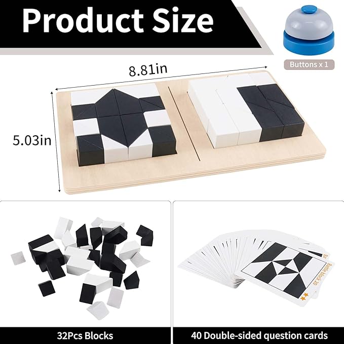 Brain Teaser Puzzles, Block Puzzle, Battle Blocks Game, 40 Challenge, Teens, IQ Test Mind Puzzle Toys, Birthday Gifts for Adult, Best Gifts