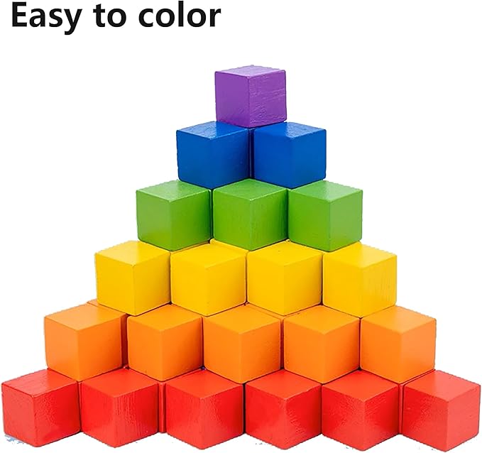 60 PCS 2 Inch Smoothed Wooden Cubes,Unfinished Wood Blocks for Crafts,Wood Square Blocks for Crafts,Shower Blocks to Decorate.