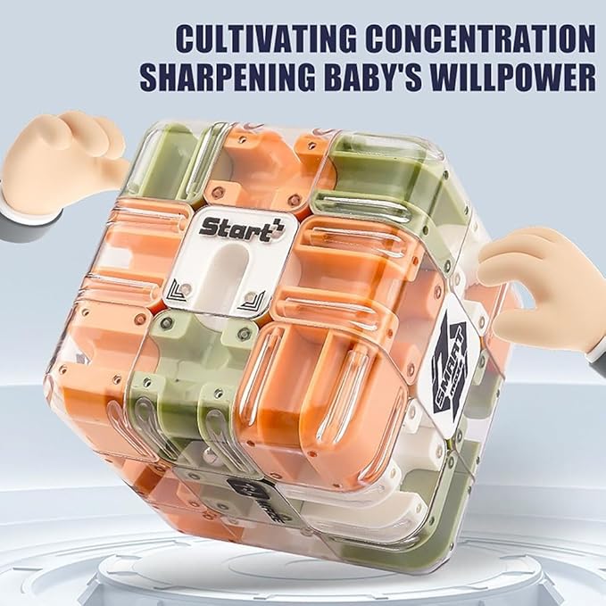 Large Labyrinth 3D Puzzle Maze Cube, 3D Puzzle Maze Games, Rubik Race Game, Engaging Brain Teaser Toy for Stress Relief & Logic Development, Educational Focus Game Gift for Adults Teens (1PC)