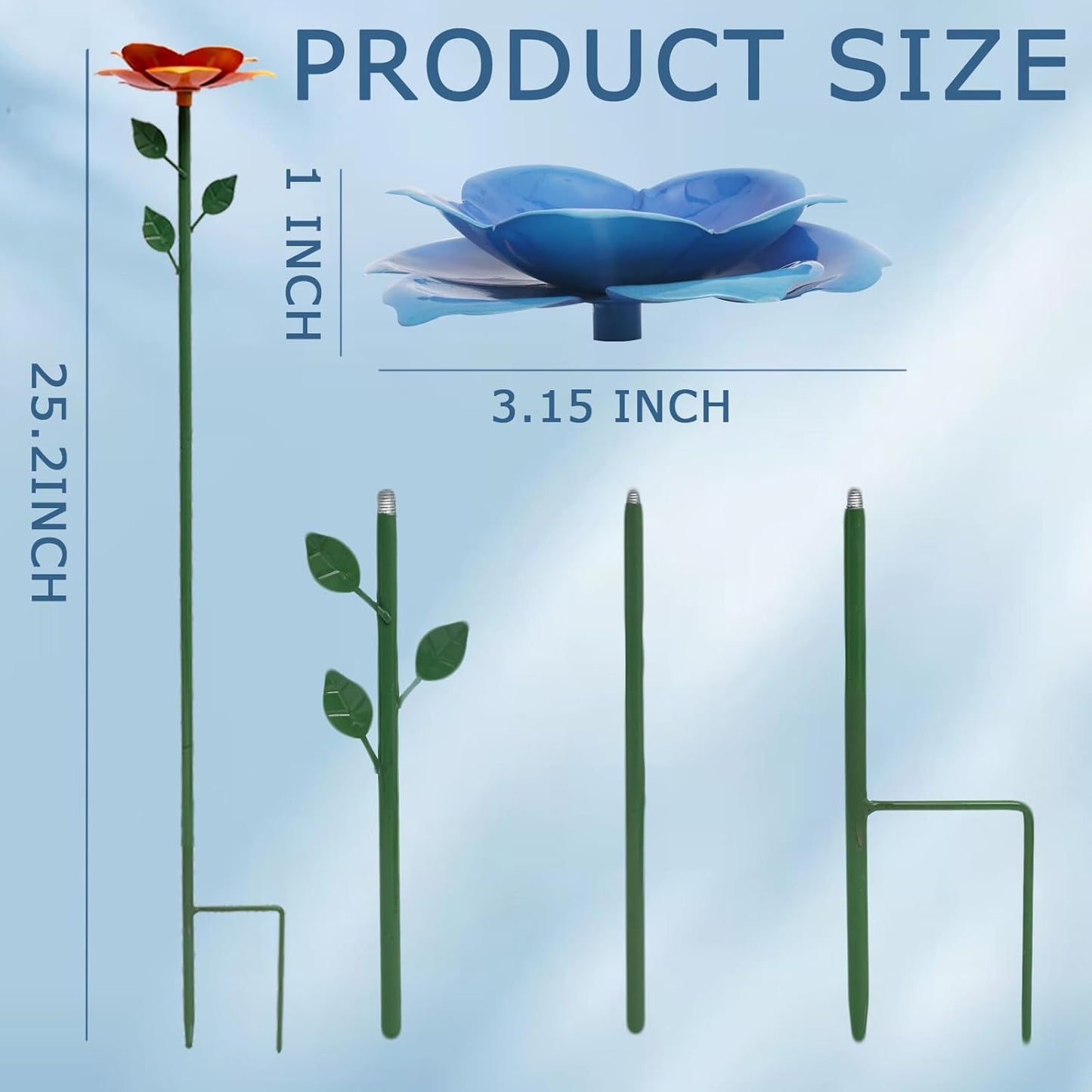 Bee Watering Station, Butterfly Feeder, Metal Bee Water Feeder with Flower Design,Elegant Outdoor Rose Yard & Patio Decoration (6PCS)