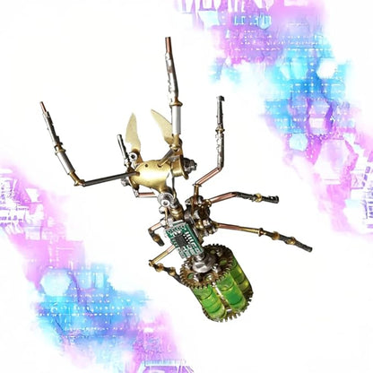 3D Steampunk Mechanical Insect Puzzle Kit - DIY Metal Assembly Model for Adults, Unique Retro Brass Sculpture Craft for Home Office Decoration (Gatling Ant)