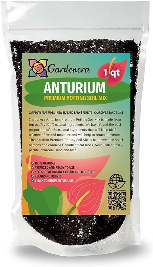 Premium Anthurium Soil Mix - Perfect Blend for Thriving Anthurium Plants - 1 Quart