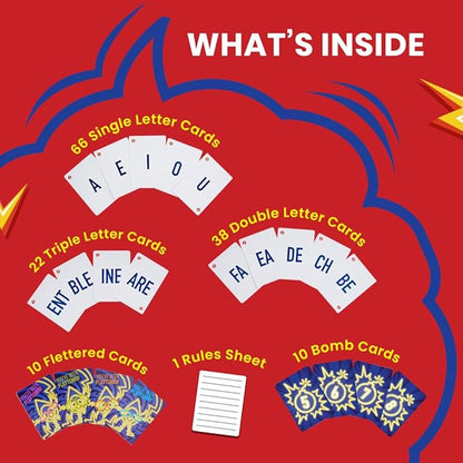 Card Game - Fletter Fuse, Fast-paced Word Game for All Ages, Fun for Family Game Night, Vocabulary Building, Gifts for Kids Ages 8, 9, & 10 Years