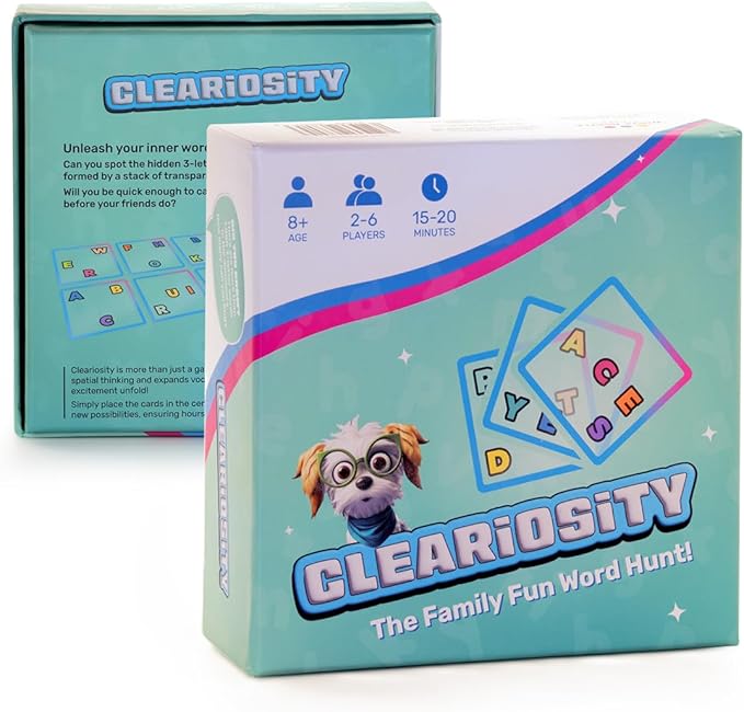 – Fast-Paced Transparent Word Card Game for Adults & Teens, Educational & Fun Travel Games for Road Trips, Party and Family Games for Kids & Adults Game Night Fun, 2–6 Players, Ages 8+