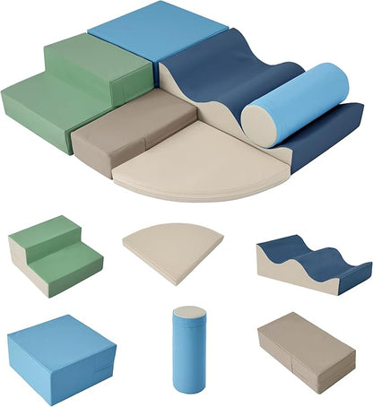 Merax Climbing Toys for Toddlers, Soft Climb and Crawl Playset Indoor Baby Soft Foam Blocks for Climbing, Crawling, 6-Piece