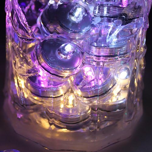 Bright LED Floral Tea Light Vase Submersible Lights for Party Wedding (Pink, 30 Pack)