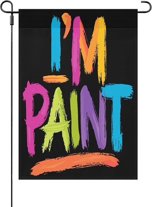 I Love to Fingers Paint Old Couple Seasonal Garden Flags 12x18 Double Sided Small Decorative Banner for All Season