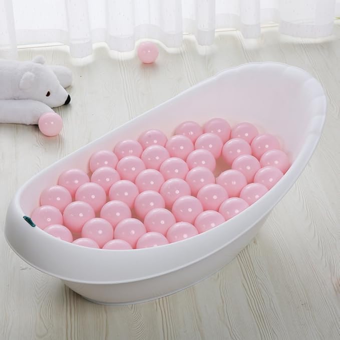 PlayMaty Ball Pit Balls - 2.75inches Plastic Phthalate & BPA Free Balls Crush Proof Stress Balls Swim Pit Fun Toy with Storage Bag for Baby Playhouse Birthday Party DecorationPack of 50