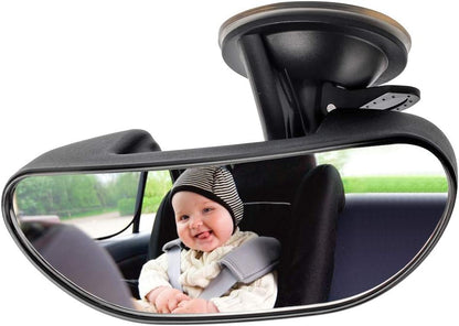 GES Rear View Mirror - 360 Degree Adjustable, Strengthen Suction Cup for Car - 5.9 x 2.2Inch - Black