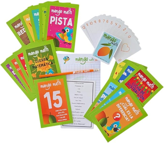 MANGO Math - 15 Pack Math Games - Addition Subtraction Place Value Cards -S