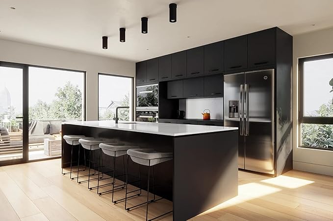 Dimoon 394''x15.7'' Black Skin Peel and Stick Wallpaper Contact Paper Modern Self Adhesive Wall Paper Removable Renter Friendly Textured Solid Color Cabinet Vinyl Roll (394''x15.7'',Black Skin)