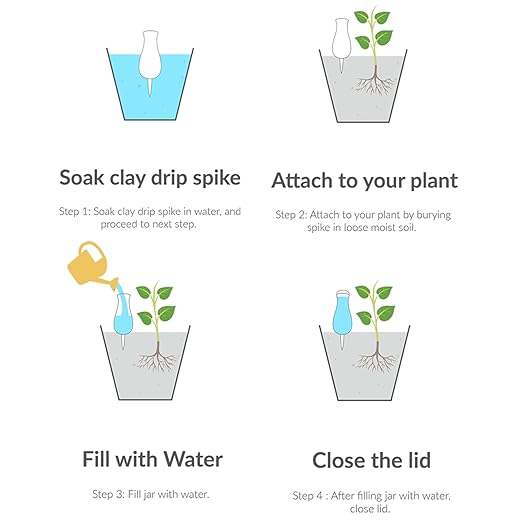 Plant Watering Globe Drip Irrigation Stakes- Extra Large Improved Drip Easy-Refill 4 Week Waterer System with Large Reservoir Bulbs - Automatic Self-Watering Device for Indoor & Outdoor