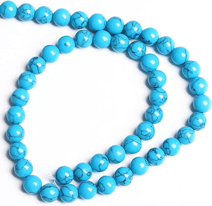 6MM 60PCS Blue Turquoise Spacer Loose Beads for Jewelry Making DIY Bracelet Necklace