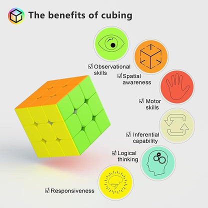 Full Size 3x3x3 Speed Cube Set, 2.2in Puzzle Party Favors Toy Stickerless Magic Cube Set, School Classroom Prize for Students, Birthday Party Stocking Stuffers Gifts for Kids Teens Adults(20 Pack)