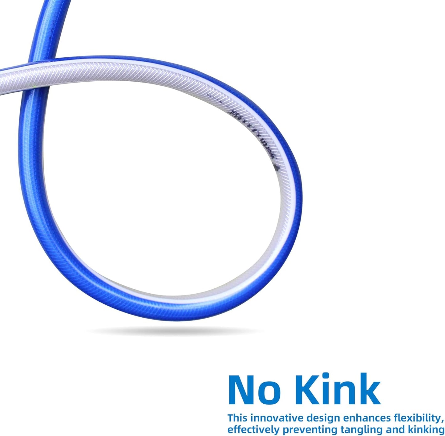 Solution4Patio Blue Garden Hose 3/4 in. x 50 ft. -Heavy Duty Durable Flexible Lightweight Water Pipe -Brass Aluminum Ends for Household & Commercial -Kink Free, No Leaking, Male/Female Fittings