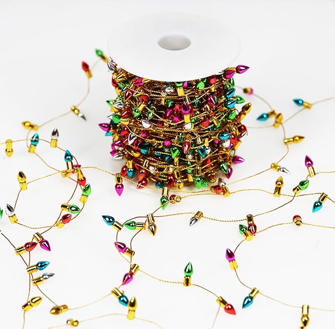 Orgrimmar Fake Light String Christmas Decoration Doll House Miniature Furniture Accessories String Lights (Mini Light String 20m, Plastic)