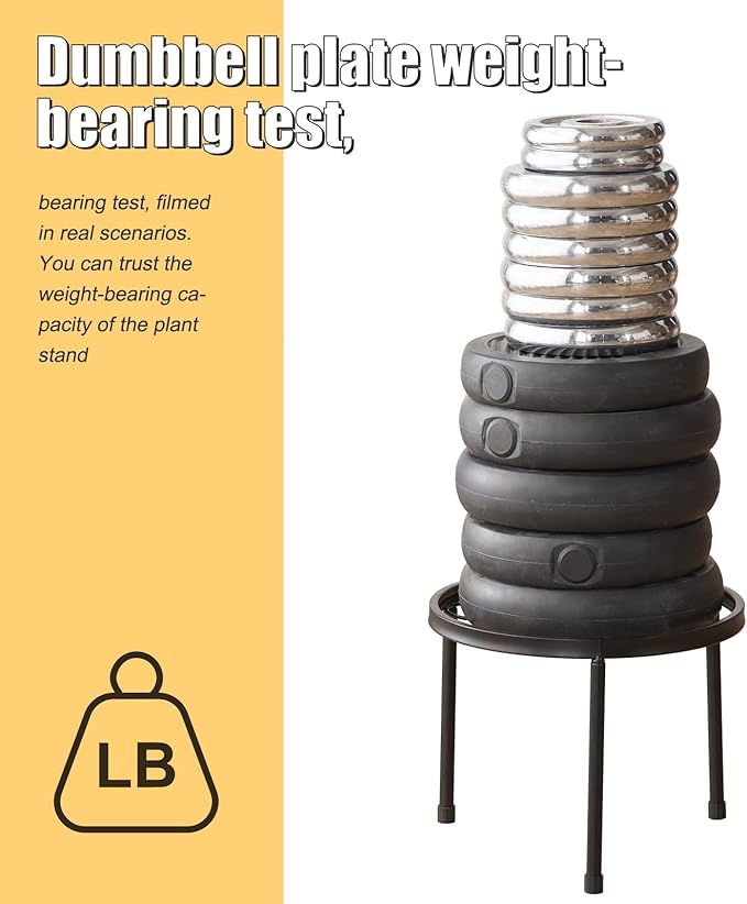 Plant Stand,5 Pack Heavy Duty Flower Pot Stands,Metal Decoration Racks,Round Plant Shelf for Planter Outdoor and indoor (Black)