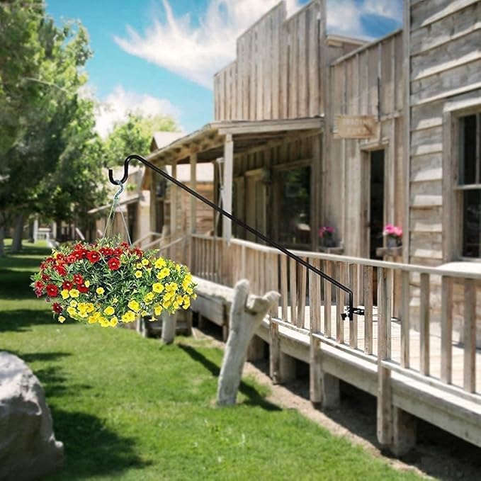 MIXXIDEA Extended Fence Deck Hook Rail Hook Heavy Duty Bird Feeder Hook, 360 Degree Rotary and Length Adjustable Plant Bracket for Bird Feeders, Planters, Suet Baskets, Lanterns, Wind Chimes and More