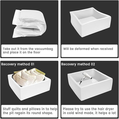 Foam Ball Pit for Toddlers Kids Square Soft Ball Pool Ideal Gift Play Toy for Children Kiddie Pools - White